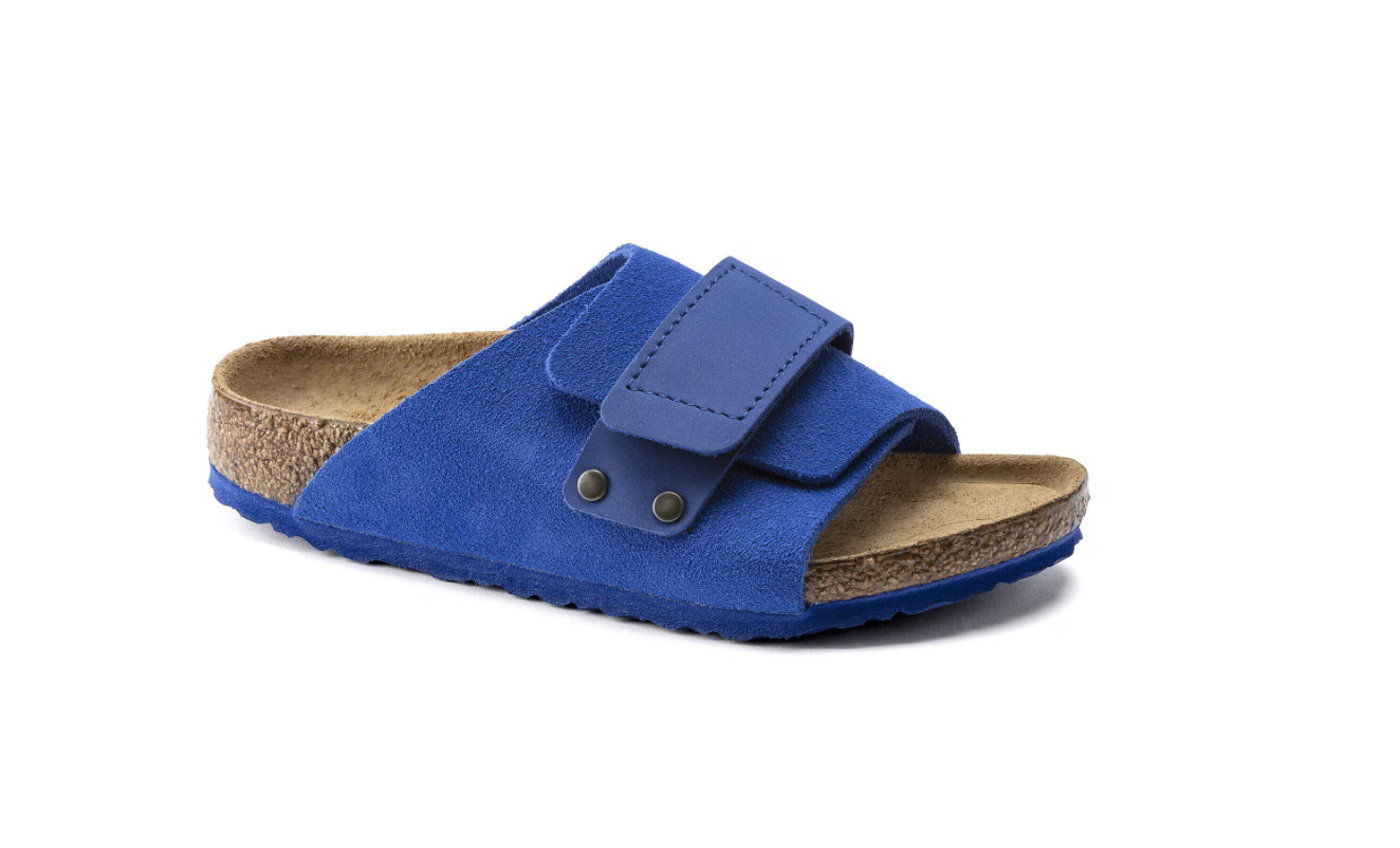Birkenstock Kyoto Kids Suede Leather Nubuck Ultra Blue  Narrow