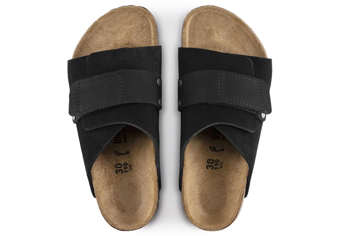 Birkenstock Kyoto Kids Suede Leather Nubuck Black  Narrow
