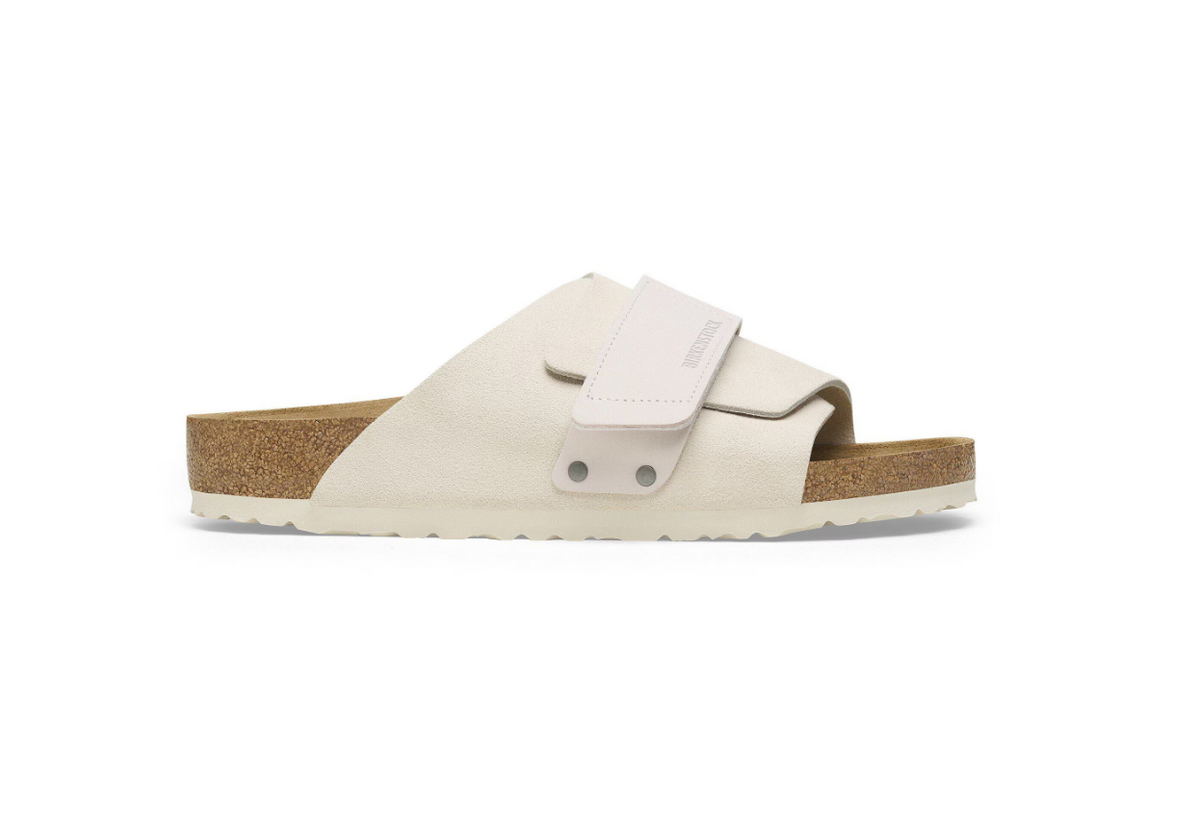 Birkenstock Kyoto Nubuck Leather Suede Antique White  Regular