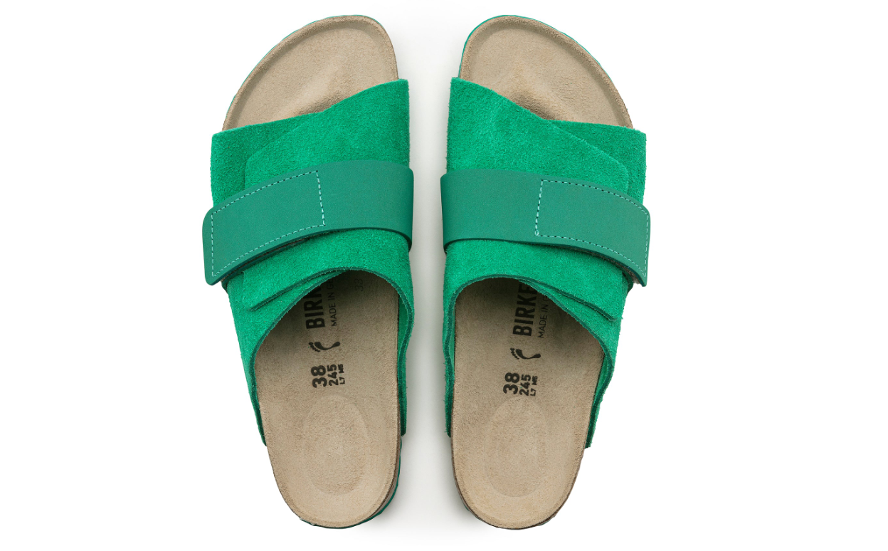 Birkenstock Kyoto Bold Green Suede/Nubuck Leather  Narrow