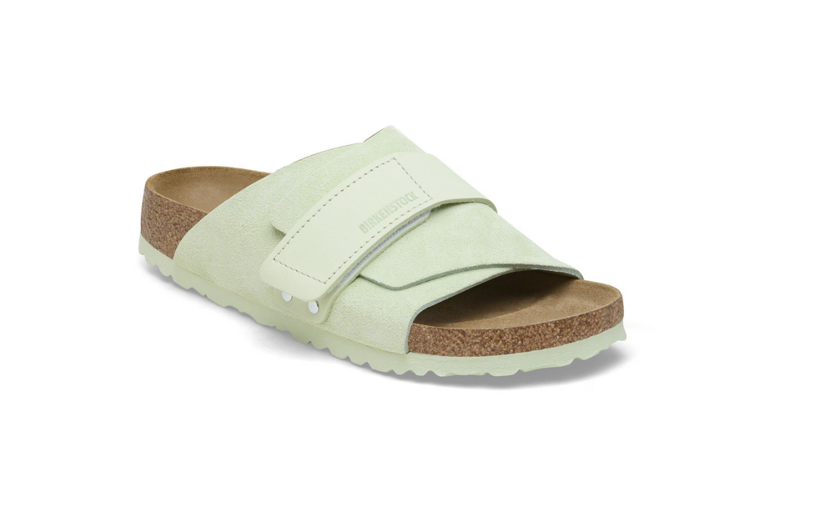 Birkenstock Kyoto Suede Leather Faded Lime  Narrow