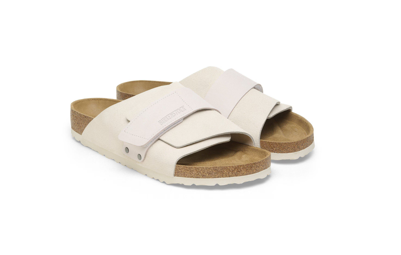 Birkenstock Kyoto Nubuck-Suede Leather Antique White  Narrow