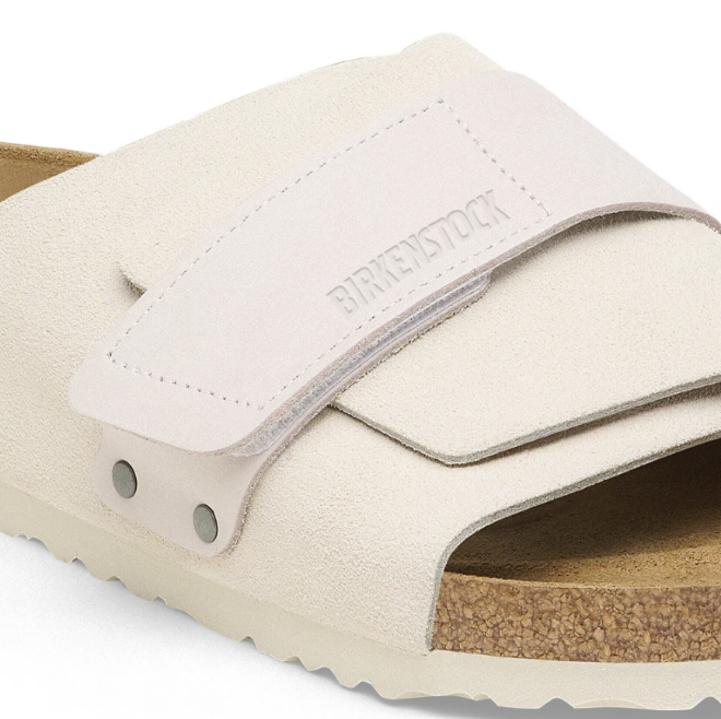 Birkenstock Kyoto Nubuck-Suede Leather Antique White  Narrow