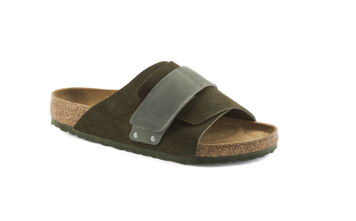 Birkenstock Kyoto Suede Leather Sandals  - Thyme, Narrow