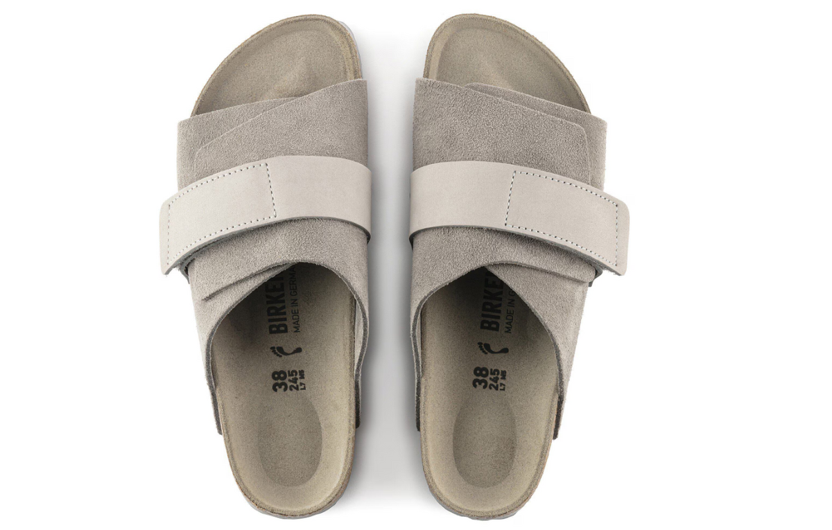 Birkenstock Kyoto Nubuck-Suede Leather Stone Coin  Regular