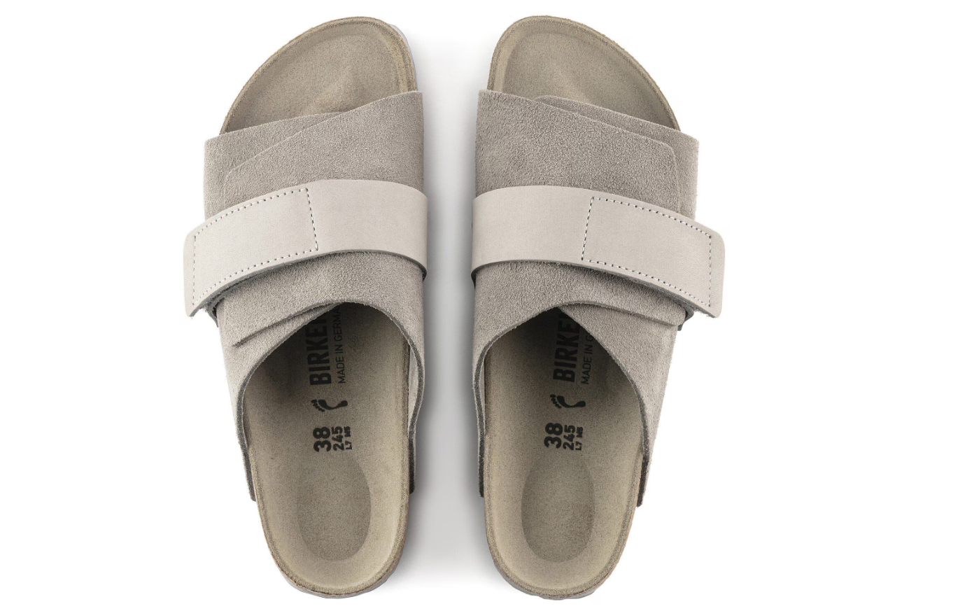 Birkenstock Kyoto Nubuck Leather/Suede Stone Coin  Narrow