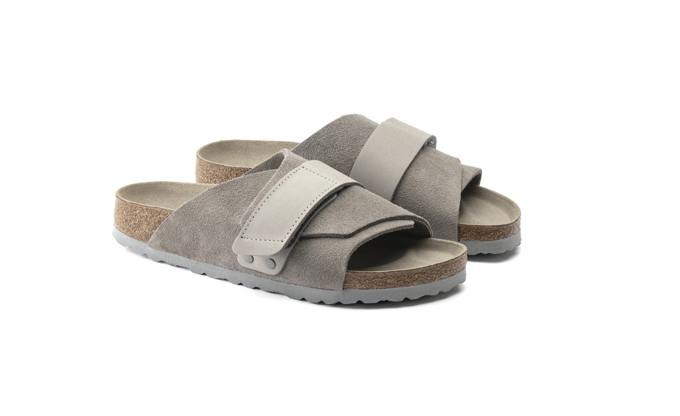Birkenstock Kyoto Nubuck Leather/Suede Stone Coin  Narrow