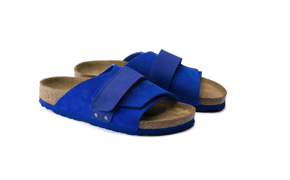 Birkenstock Kyoto Nubuck-Suede Leather Ultra  - Blue, Narrow