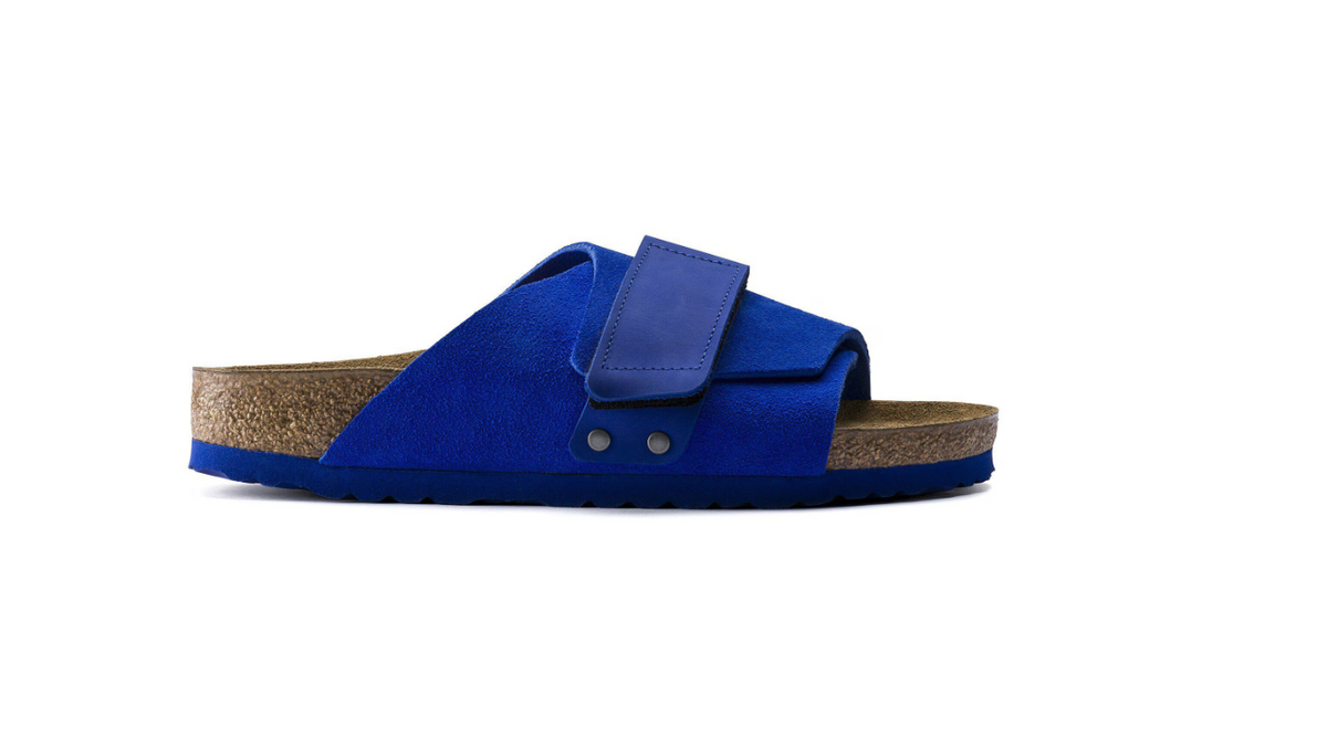 Birkenstock Kyoto Nubuck-Suede Leather Ultra  - Blue, Narrow