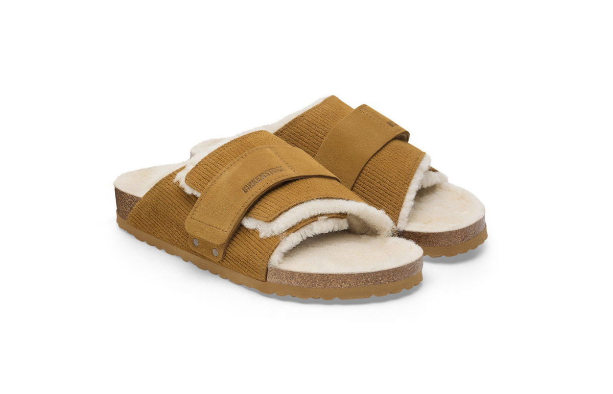 Birkenstock Kyoto Shearling Corduroy Cork Brown Regular