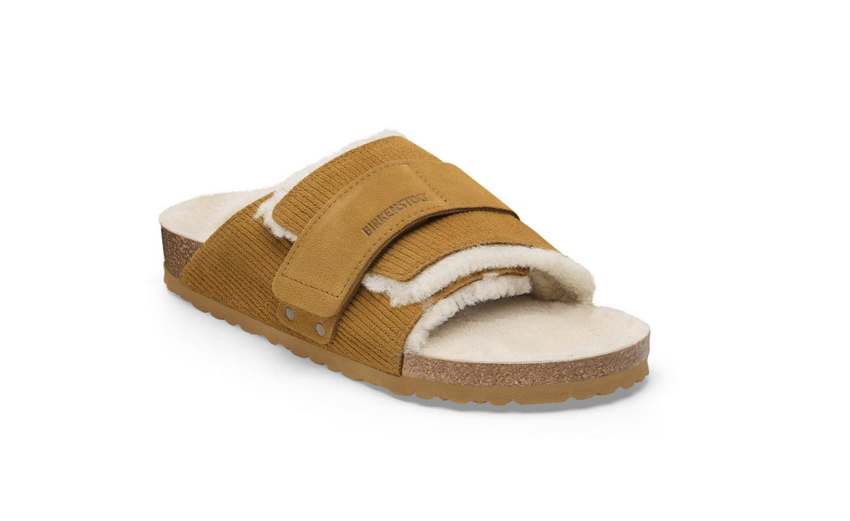 Birkenstock Kyoto Shearling Corduroy Cork Brown Regular