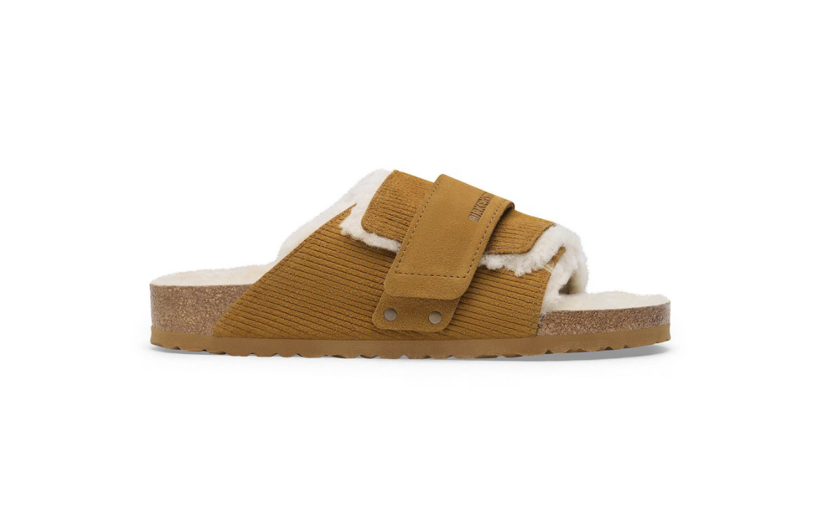 Birkenstock Kyoto Shearling Corduroy Cork Brown Regular