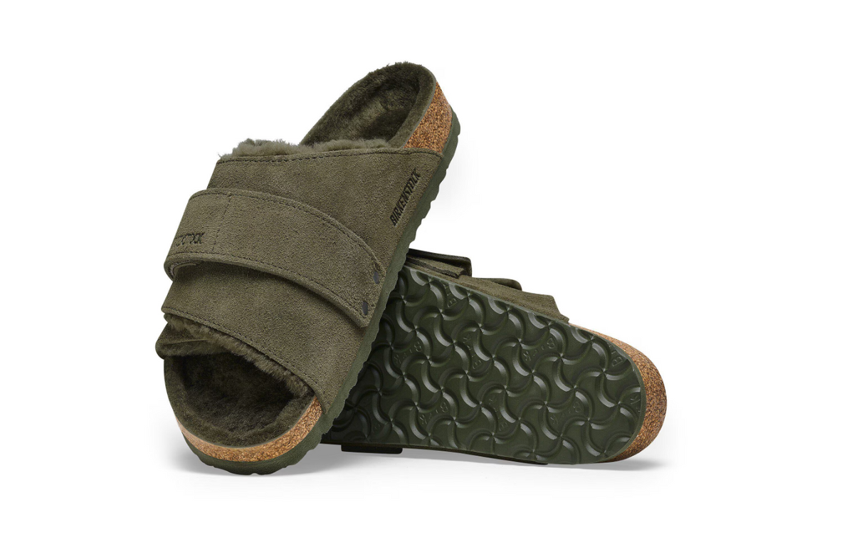 Birkenstock Kyoto Shearling Suede Thyme  Regular
