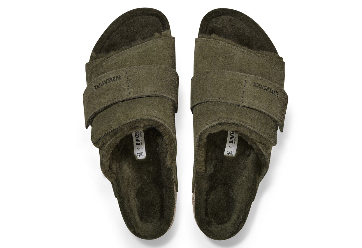 Birkenstock Kyoto Shearling Suede Thyme  Regular