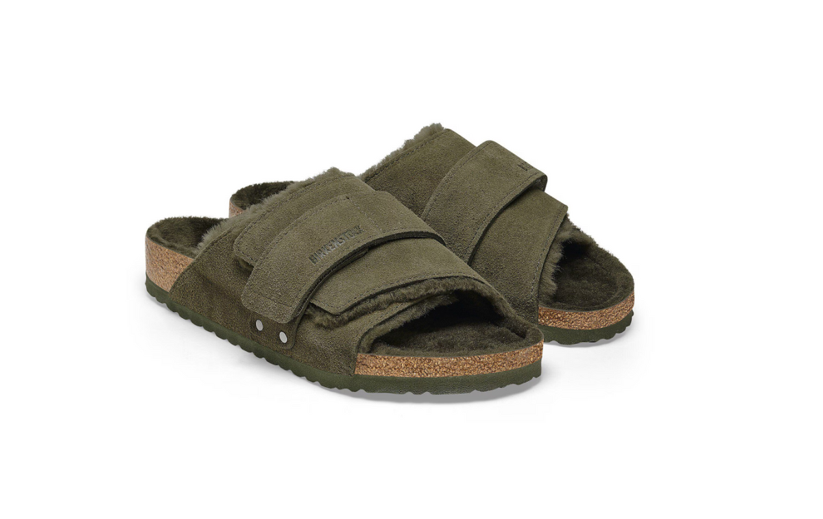 Birkenstock Kyoto Shearling Suede Thyme  Regular
