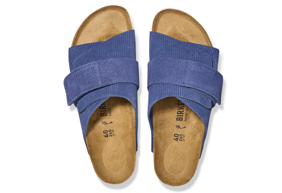 Birkenstock Kyoto Suede Embossed Corduroy Indigo  Regular
