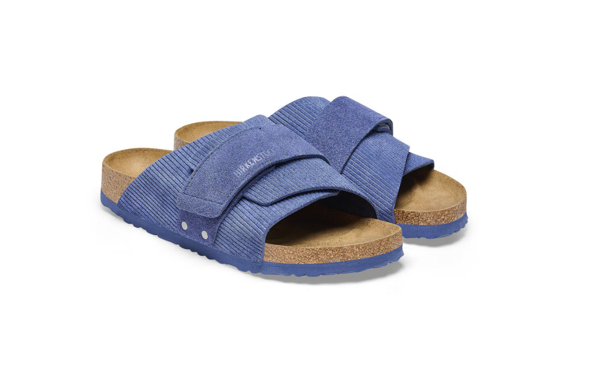 Birkenstock Kyoto Suede Embossed Corduroy Indigo  Regular
