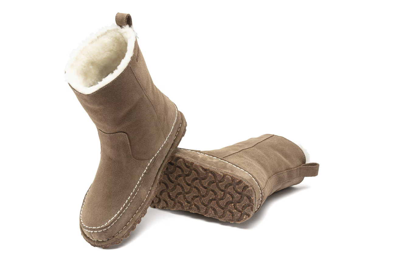 Birkenstock Lahti Suede Leather Gray Taupe  Narrow