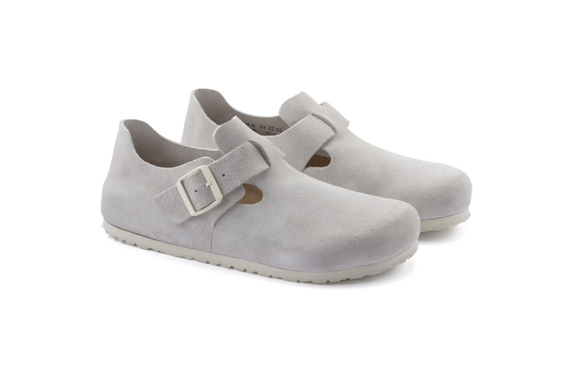 Birkenstock London Suede Leather  - White, Regular