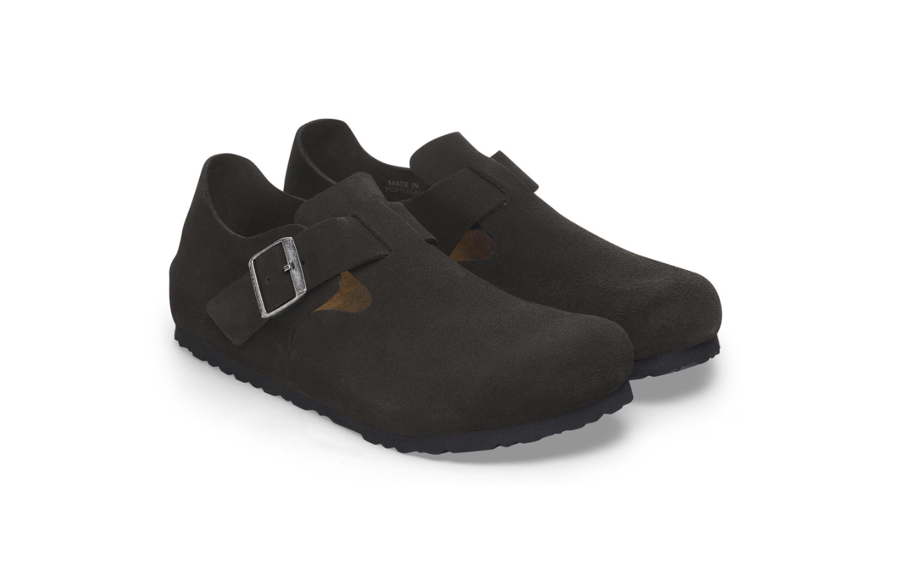 Birkenstock London Suede Leather Black Narrow