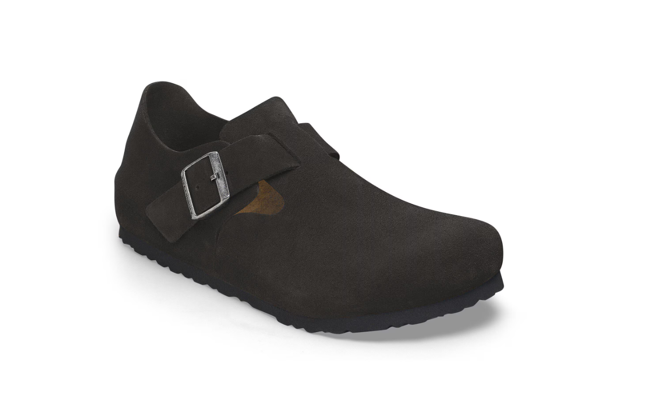 Birkenstock London Suede Leather Black Narrow