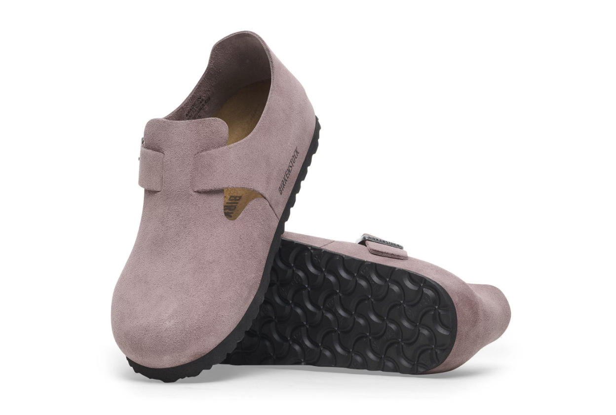 Birkenstock London VL Suede Leather Faded Purple Regular
