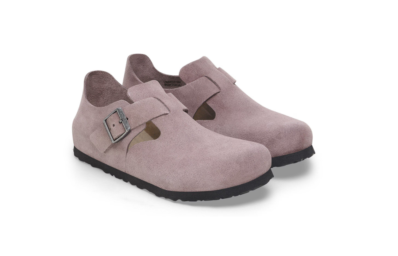 Birkenstock London VL Suede Leather Faded Purple Regular