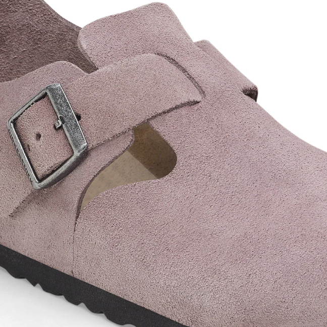 Birkenstock London VL Suede Leather Faded Purple Regular