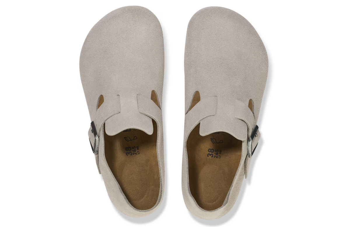 Birkenstock London Suede Leather Stone Coin Narrow