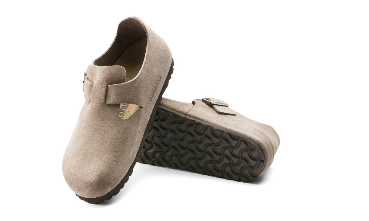 Birkenstock London Suede Leather - Taupe, Narrow