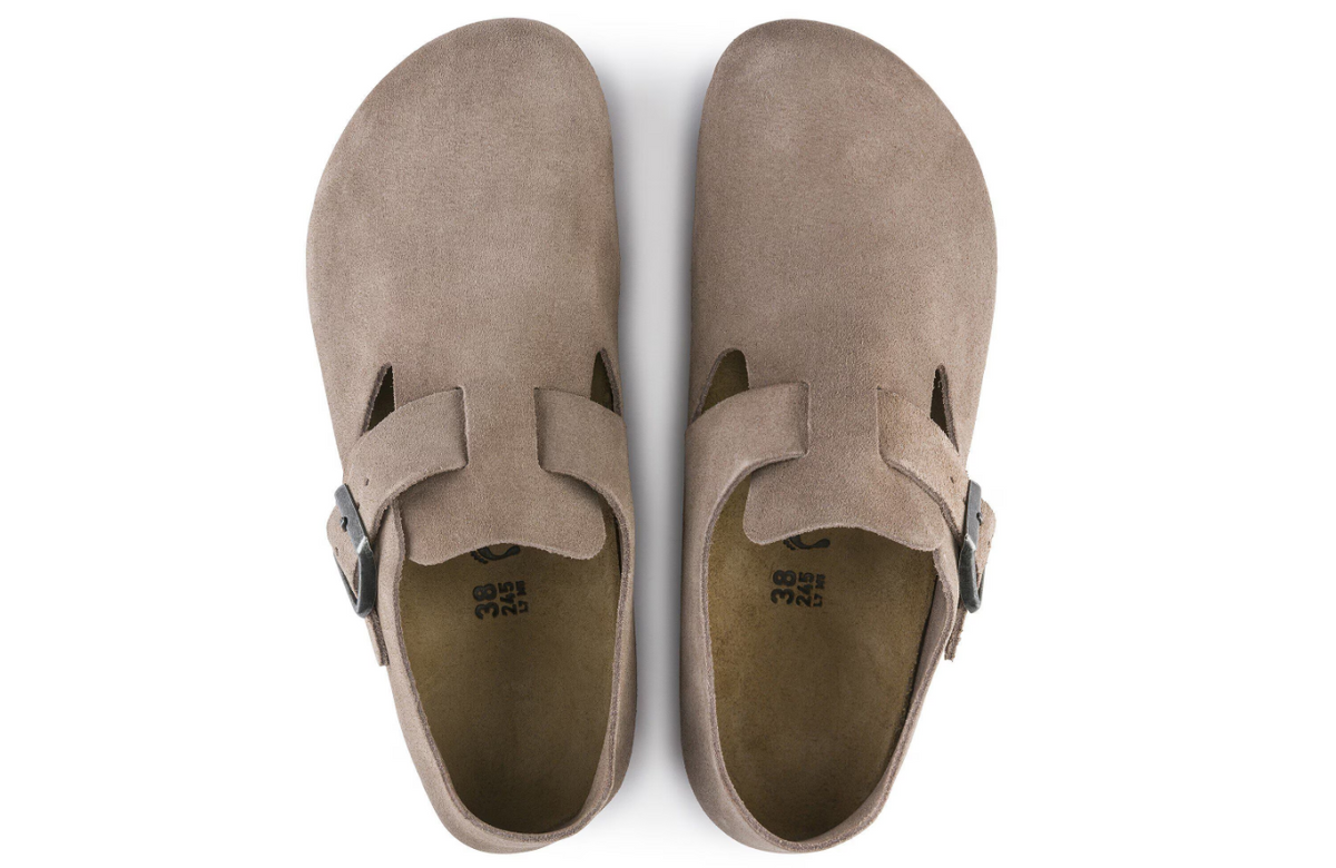 Birkenstock London Suede Leather - Taupe, Narrow