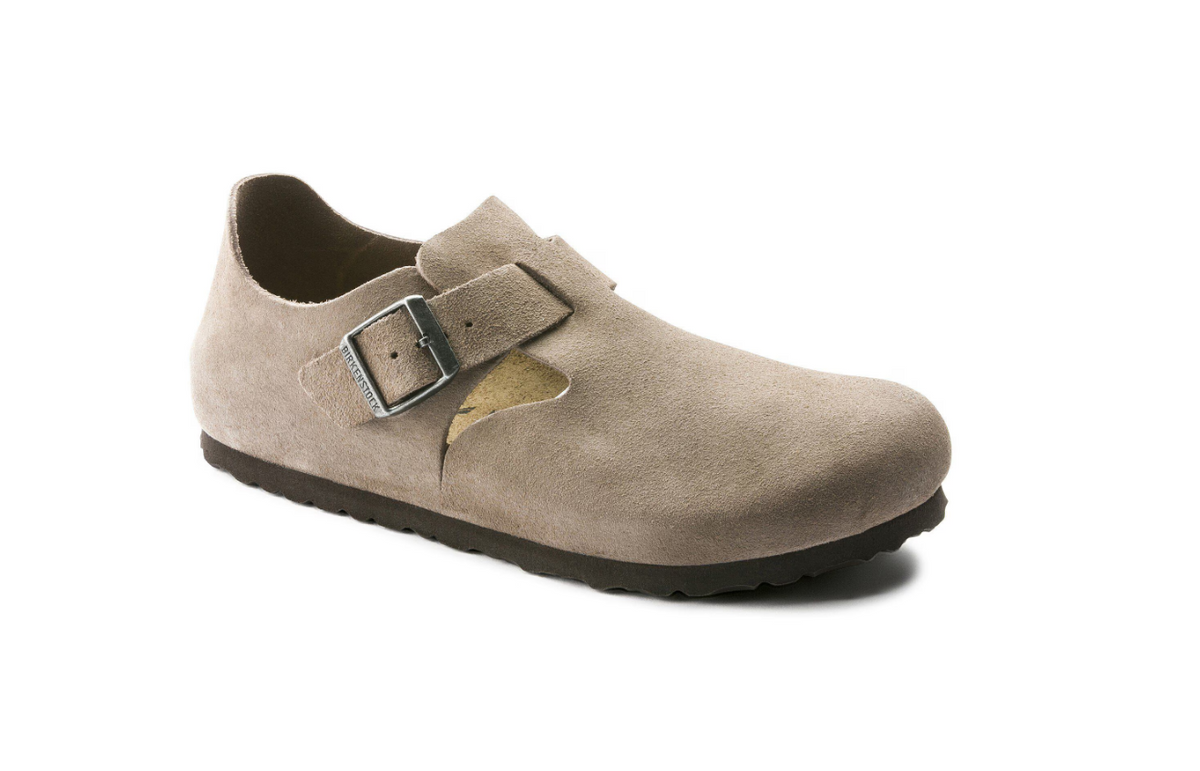 Birkenstock London Suede Leather - Taupe, Narrow