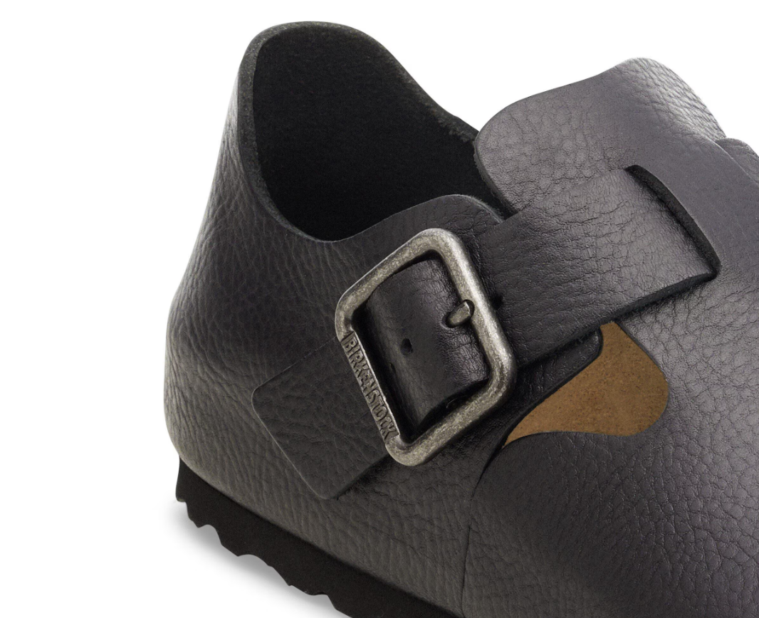 Birkenstock London Wire Buckle Natural Leather Vintage Wood Black  Regular