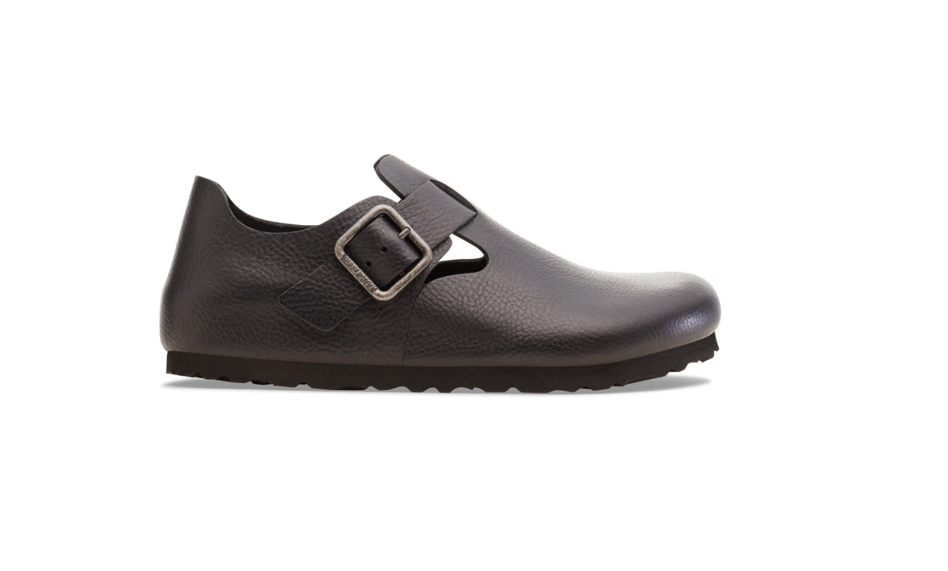 Birkenstock London Wire Buckle Natural Leather Vintage Wood Black  Regular