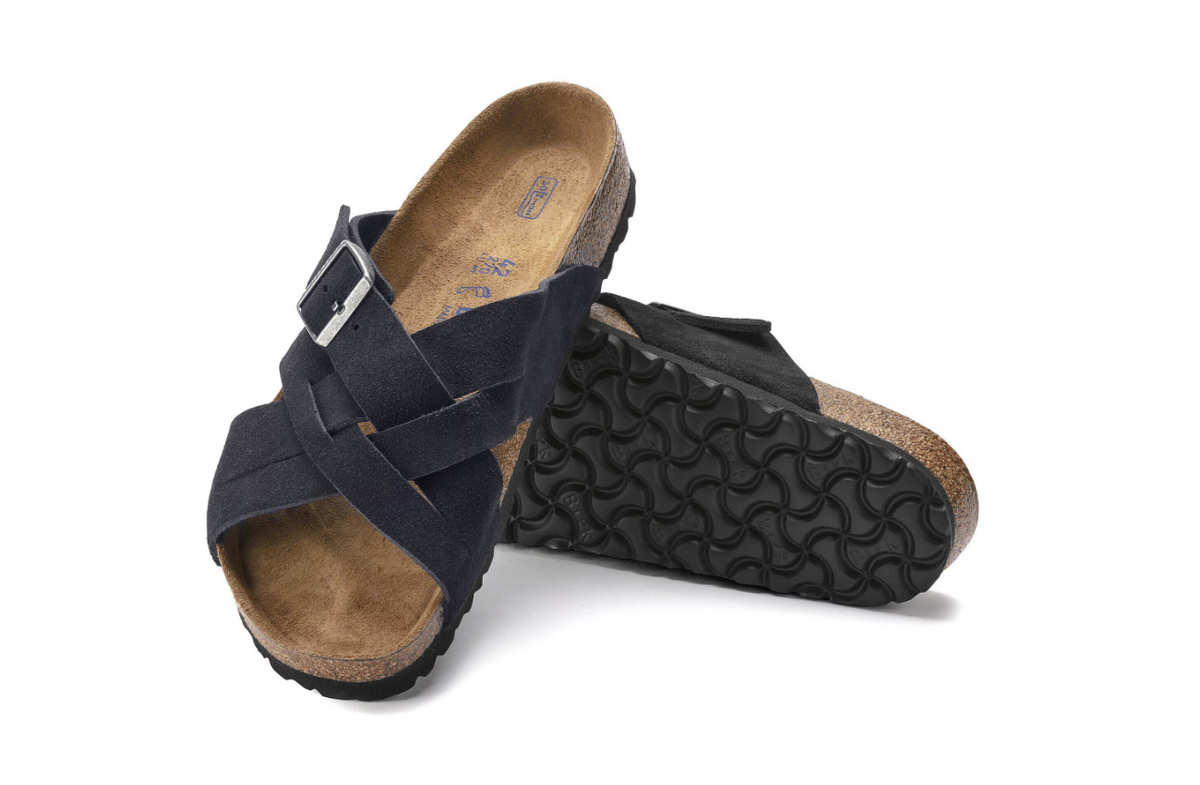 Birkenstock Lugano Soft Footbed Suede Leather  - Midnight, Regular