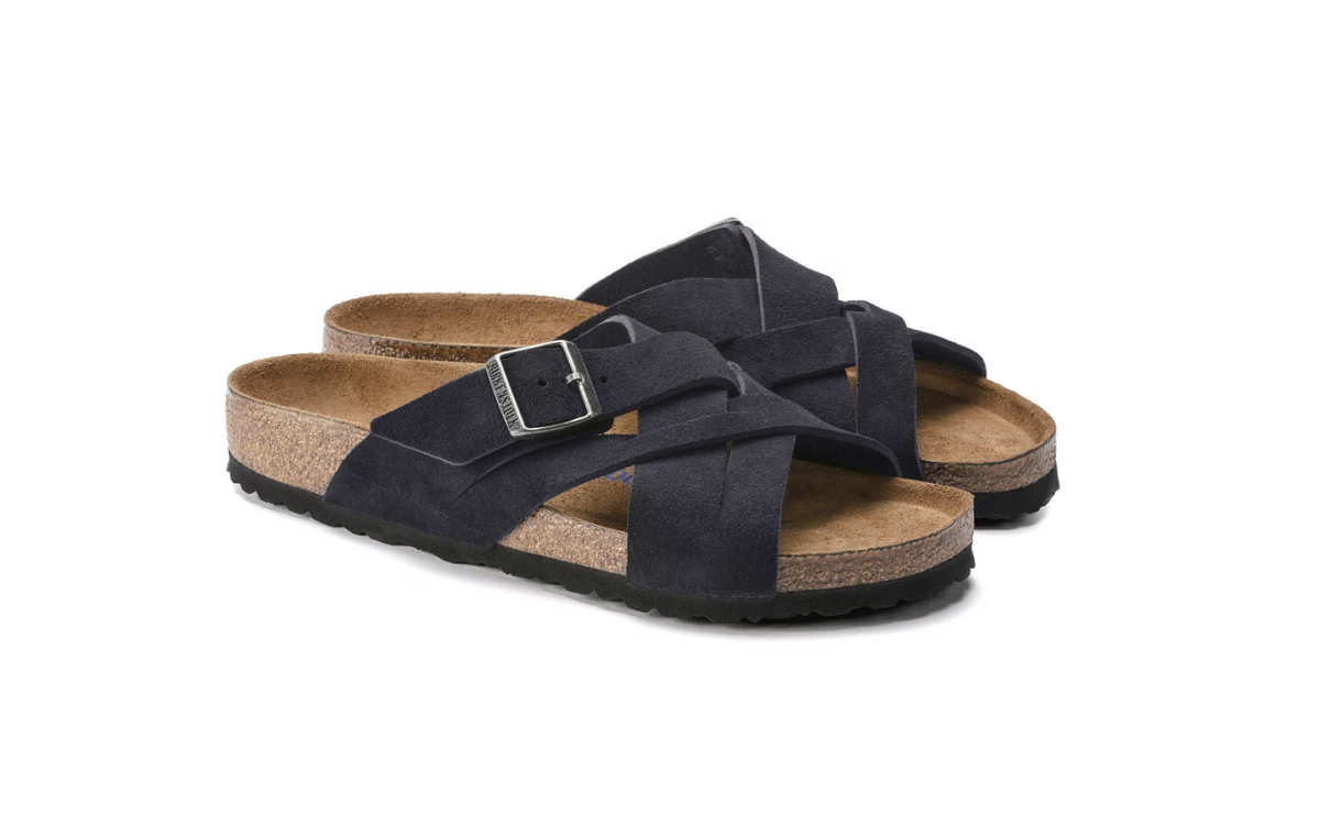 Birkenstock Lugano Soft Footbed Suede Leather  - Midnight, Regular