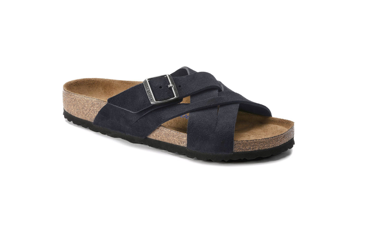 Birkenstock Lugano Soft Footbed Suede Leather  - Midnight, Regular