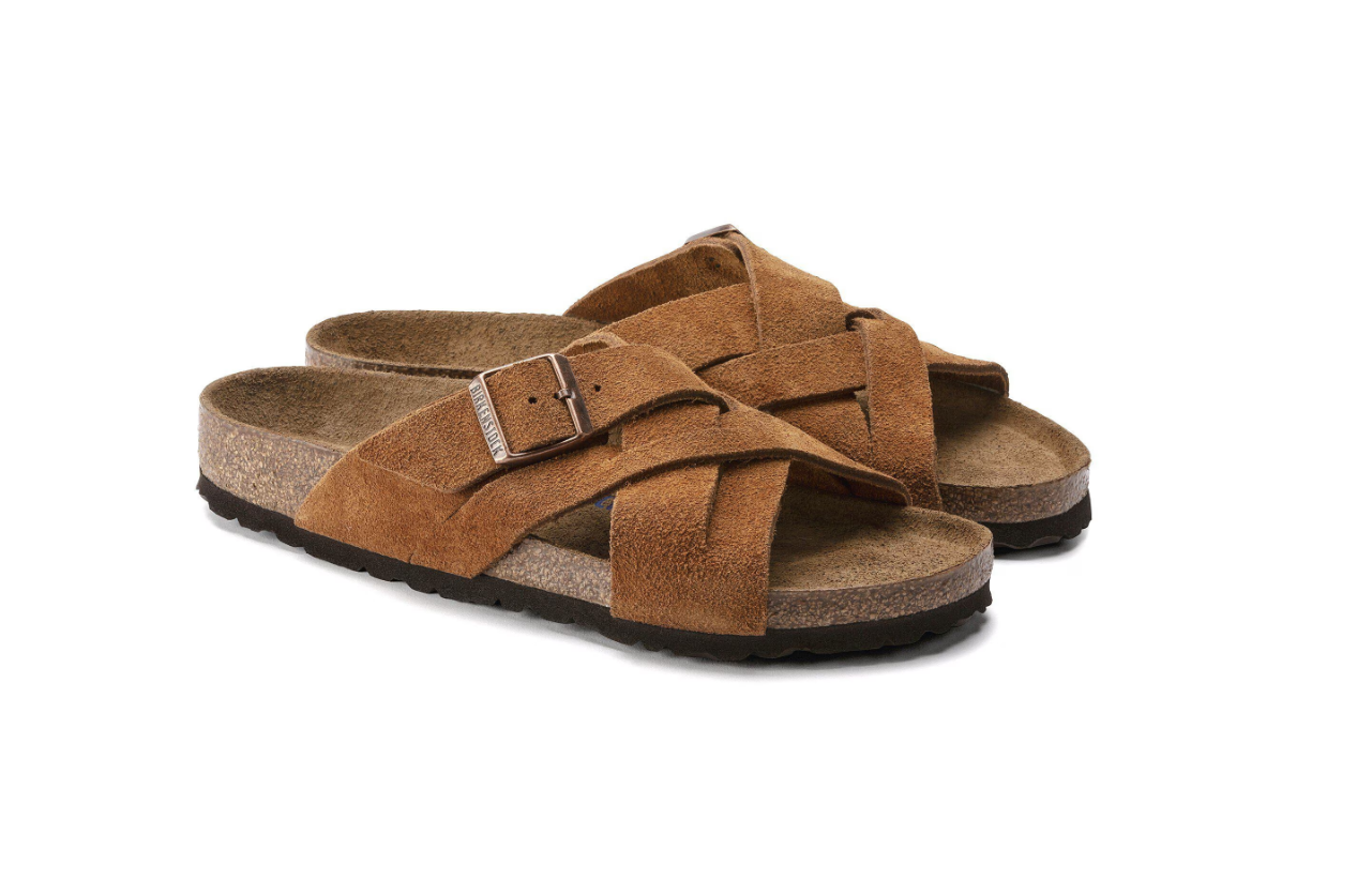 Birkenstock Lugano Soft Footbed Suede Leather Mink Regular