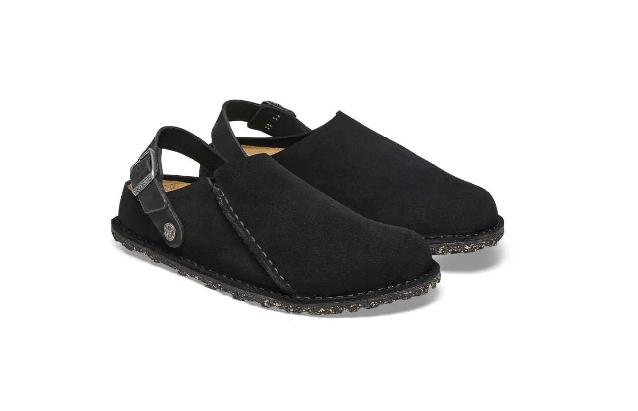 Birkenstock Lutry Premium Suede Leather Black  Regular