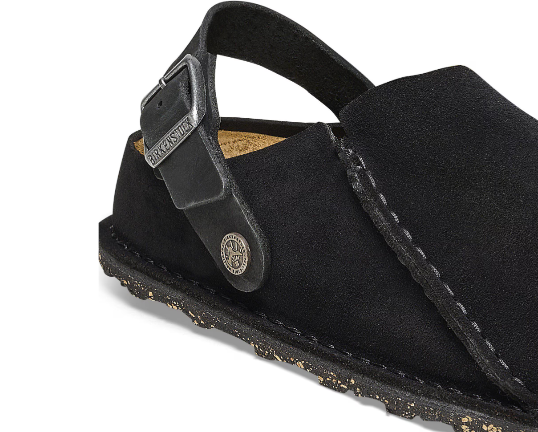 Birkenstock Lutry Premium Suede Leather Black  Regular