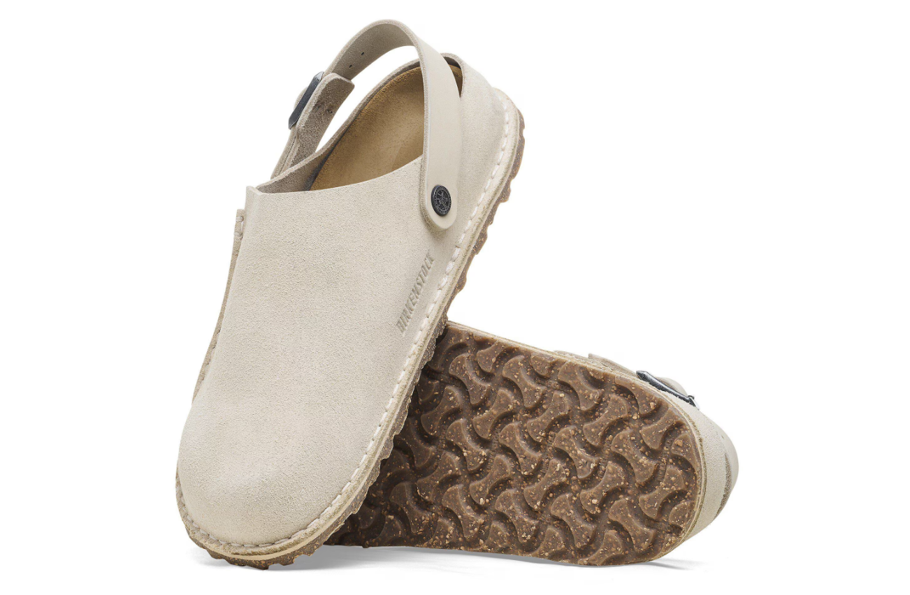 Birkenstock Lutry Premium Suede Clog Eggshell Regular