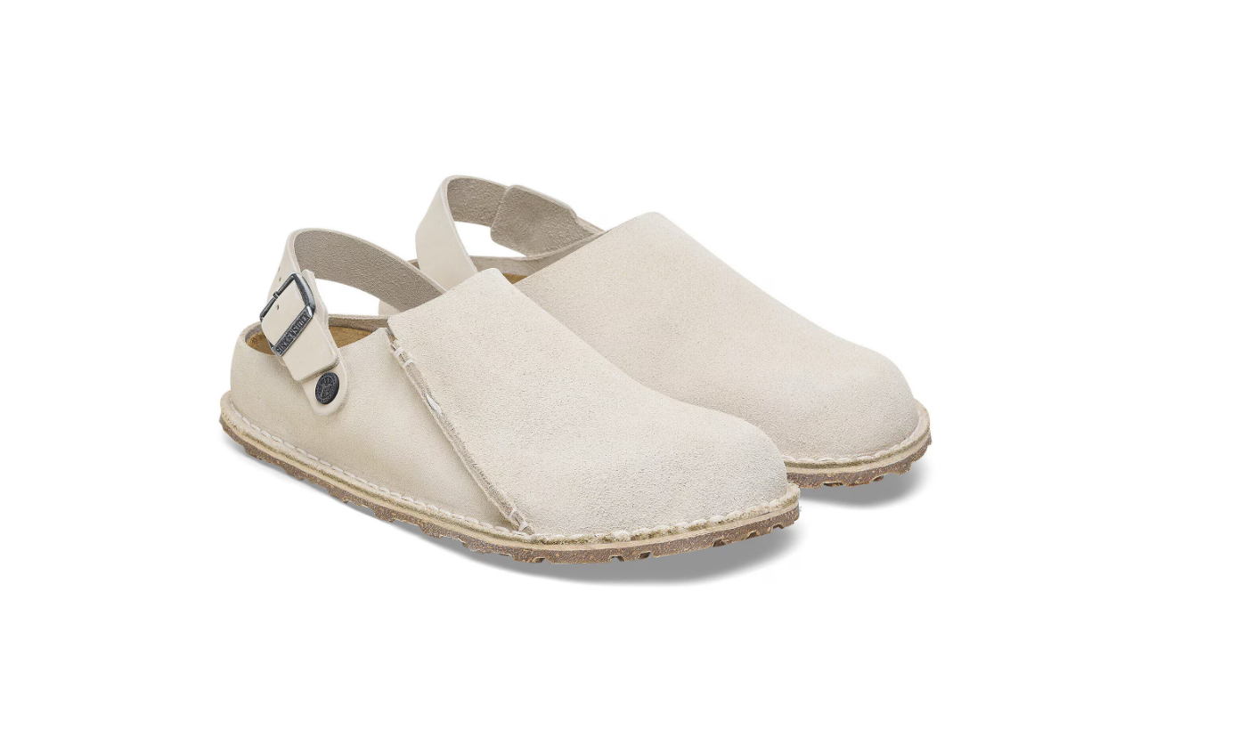 Birkenstock Lutry Premium Suede Clog Eggshell Regular