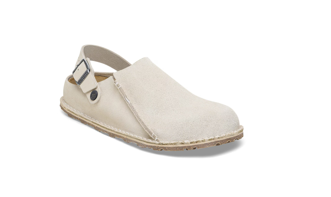 Birkenstock Lutry Premium Suede Clog Eggshell Regular