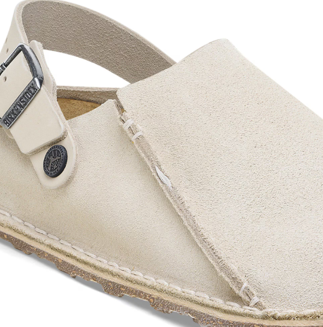 Birkenstock Lutry Premium Suede Clog Eggshell Regular