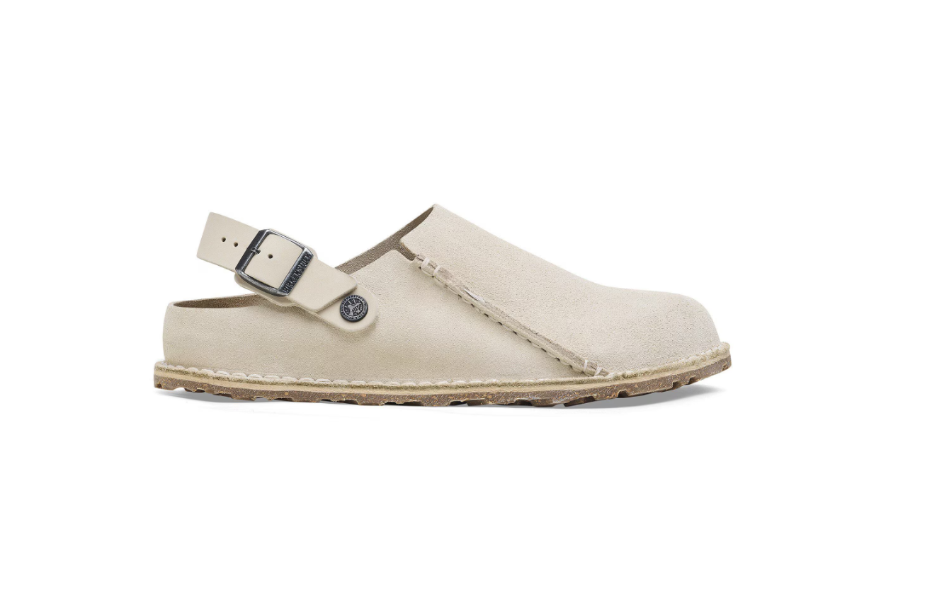 Birkenstock Lutry Premium Suede Clog Eggshell Regular