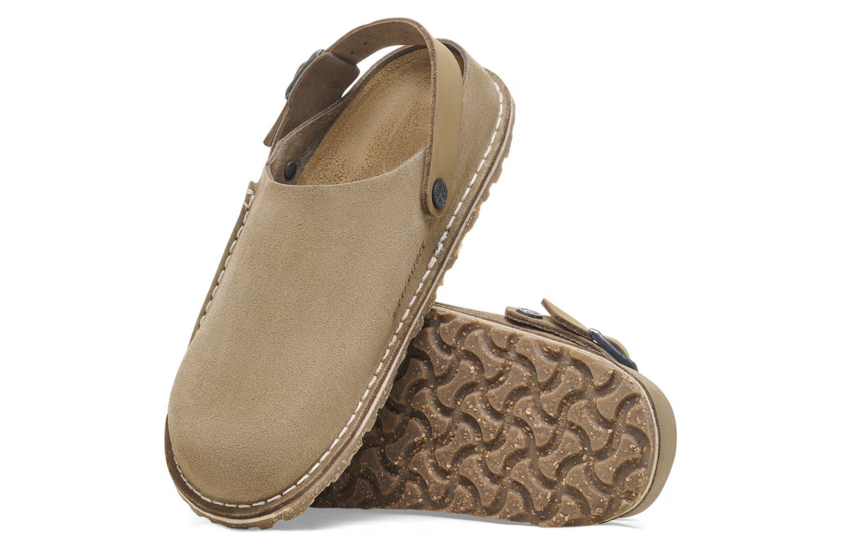 Birkenstock Lutry Premium Suede Leather Gray Taupe  Regular