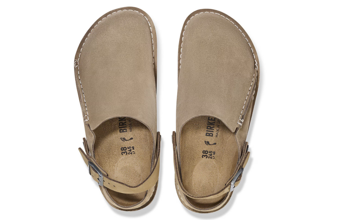 Birkenstock Lutry Premium Suede Leather Gray Taupe  Regular