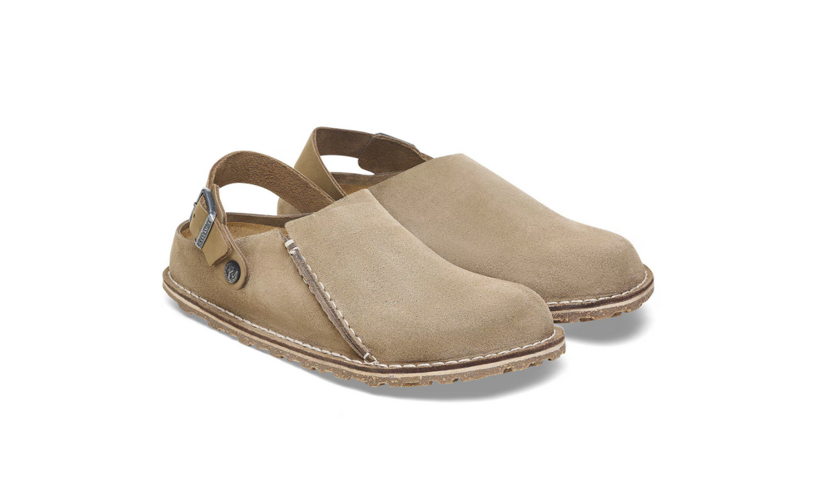 Birkenstock Lutry Premium Suede Leather Gray Taupe  Regular