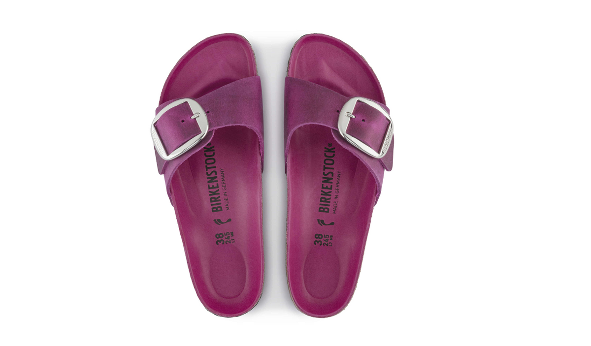 Birkenstock Madrid Big Buckle Oiled Leather Festival  - Fuchsia, Narrow