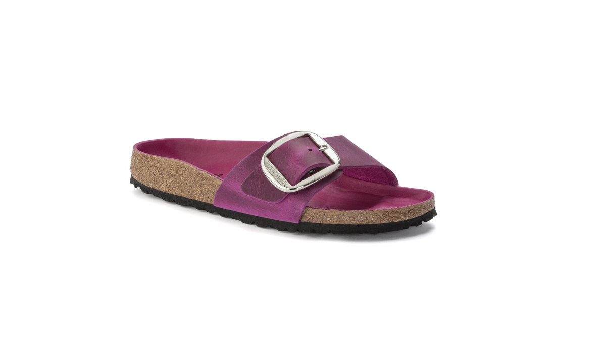 Birkenstock Madrid Big Buckle Oiled Leather Festival  - Fuchsia, Narrow